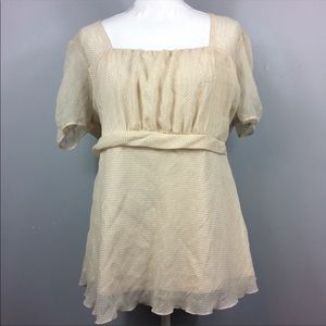 Lane Bryant Gold Polka Dot Top Sz 14/16